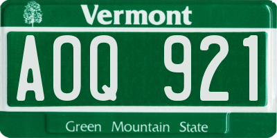 VT license plate AOQ921