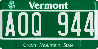 VT license plate AOQ944