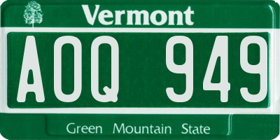 VT license plate AOQ949