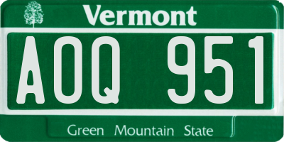 VT license plate AOQ951