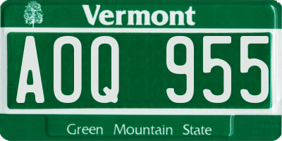 VT license plate AOQ955