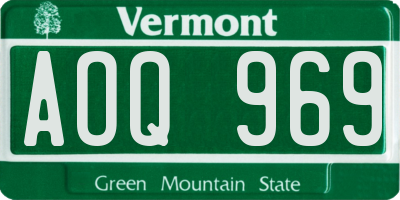 VT license plate AOQ969