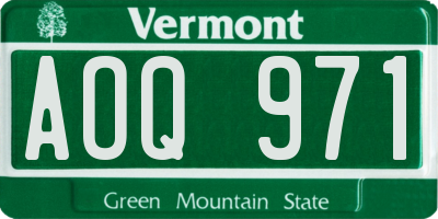 VT license plate AOQ971