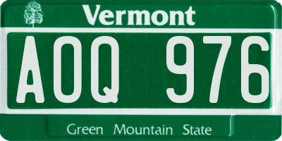 VT license plate AOQ976