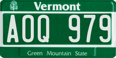VT license plate AOQ979