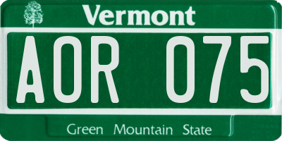 VT license plate AOR075