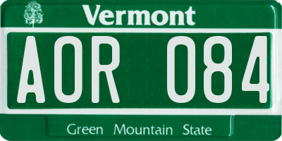 VT license plate AOR084