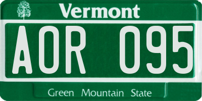 VT license plate AOR095