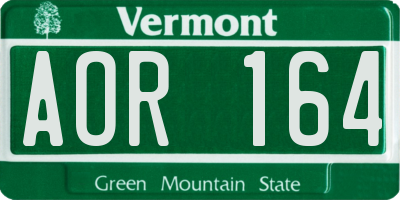 VT license plate AOR164