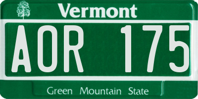 VT license plate AOR175