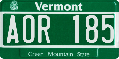 VT license plate AOR185