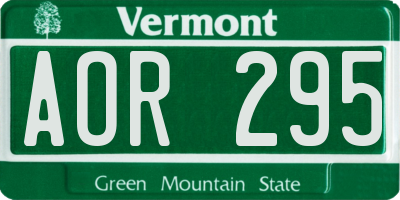 VT license plate AOR295