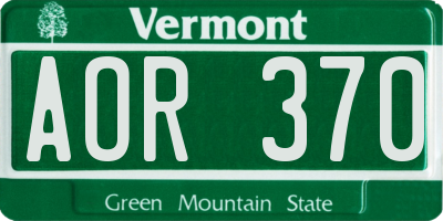 VT license plate AOR370