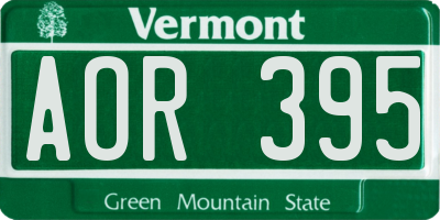 VT license plate AOR395