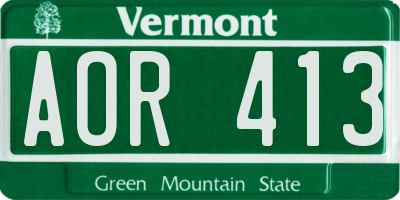 VT license plate AOR413