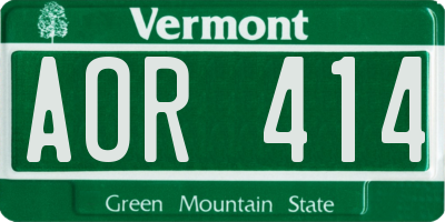 VT license plate AOR414