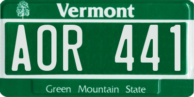 VT license plate AOR441