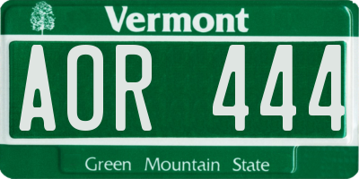 VT license plate AOR444