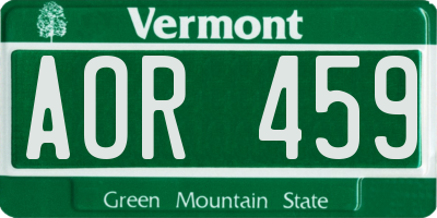 VT license plate AOR459