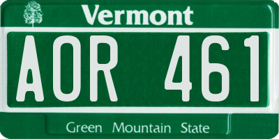 VT license plate AOR461