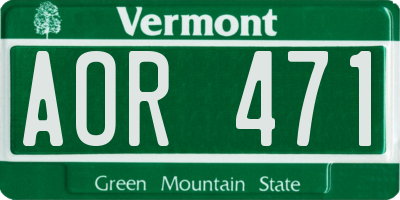 VT license plate AOR471