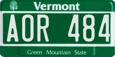 VT license plate AOR484