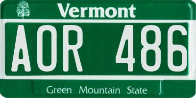 VT license plate AOR486