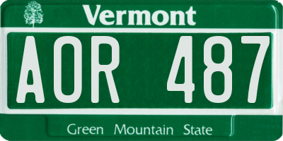 VT license plate AOR487