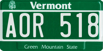 VT license plate AOR518