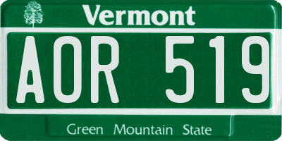 VT license plate AOR519