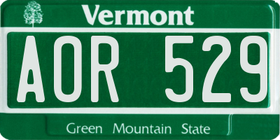 VT license plate AOR529