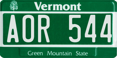 VT license plate AOR544
