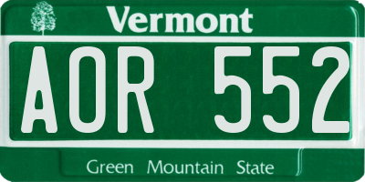 VT license plate AOR552