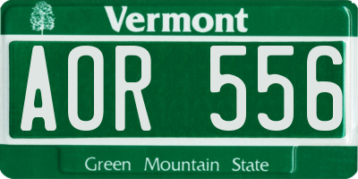 VT license plate AOR556