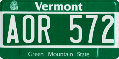 VT license plate AOR572