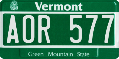 VT license plate AOR577