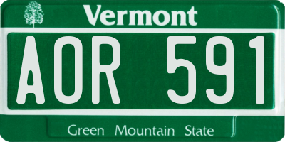 VT license plate AOR591