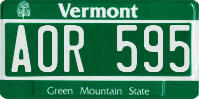 VT license plate AOR595