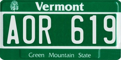 VT license plate AOR619
