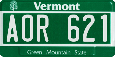 VT license plate AOR621