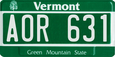 VT license plate AOR631