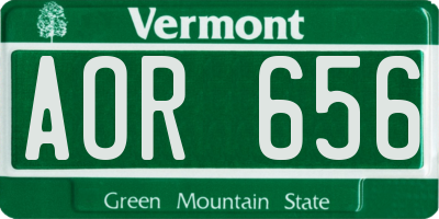 VT license plate AOR656