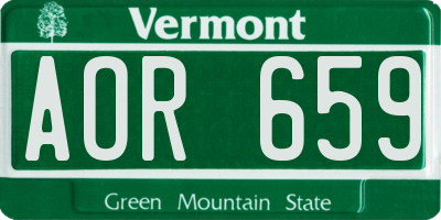 VT license plate AOR659