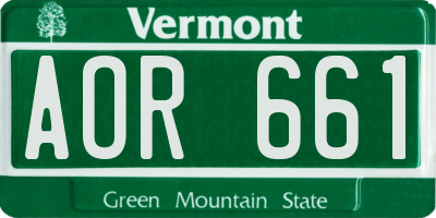 VT license plate AOR661