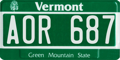 VT license plate AOR687