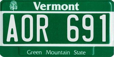 VT license plate AOR691