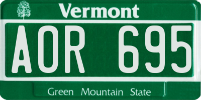 VT license plate AOR695