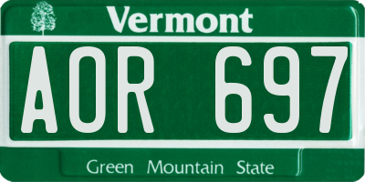 VT license plate AOR697