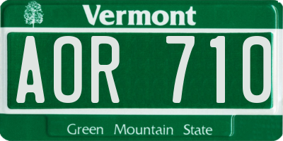 VT license plate AOR710