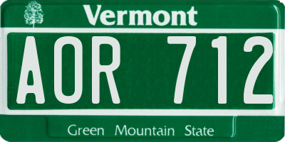 VT license plate AOR712